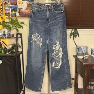 Distressed Blue Jeans